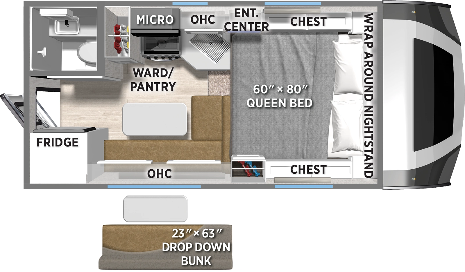 Backpack Truck Camper HS-8801 Floorplan